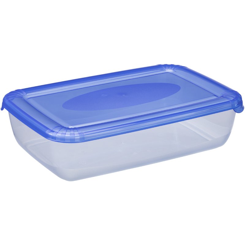 Rechthoekige kunststof diepvriesdoos 0,45 liter blauw